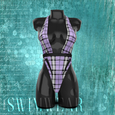 Purple Plaid Swim Suit Maitreya