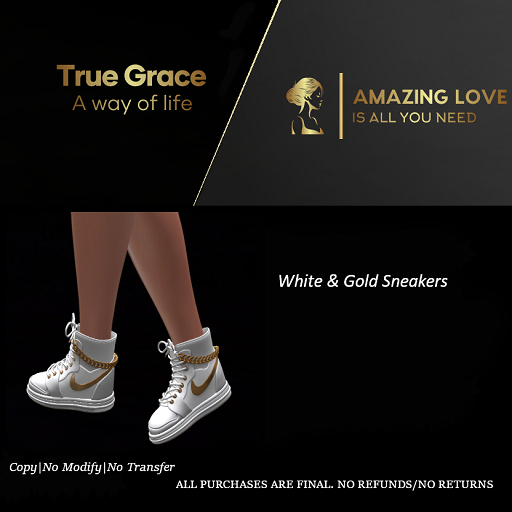 White & Gold Sneakers - Reborn