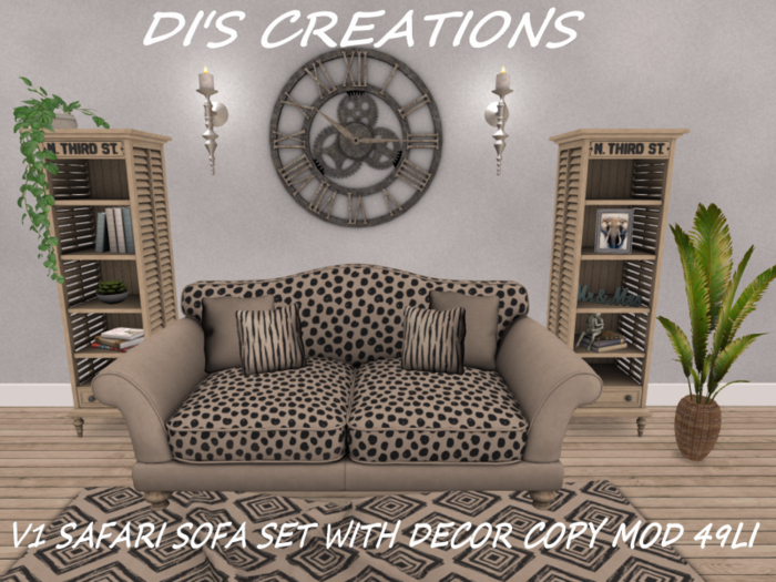 V1 SAFARI SOFA SET WITH DECOR