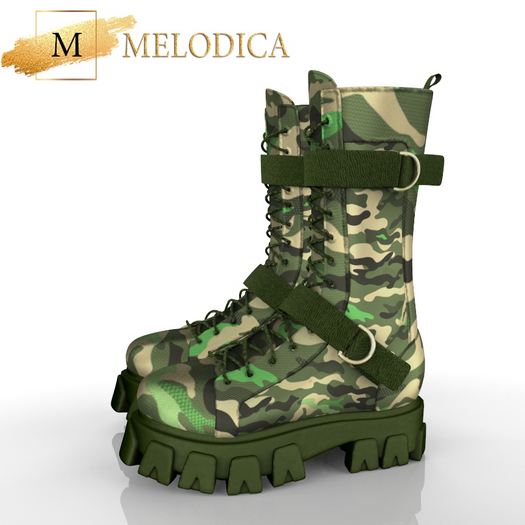 Green Bibi Combat Boots Kupra