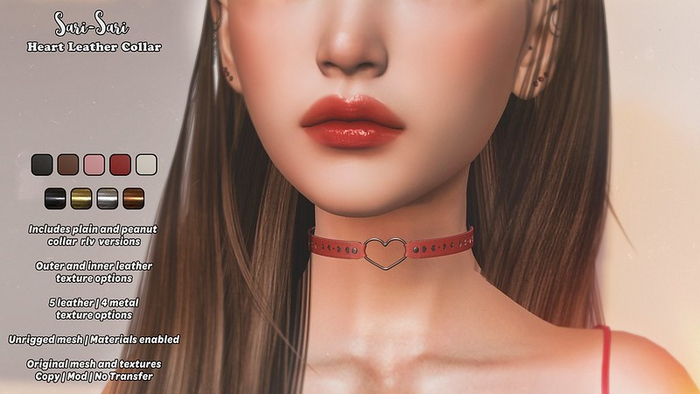 Sari-Sari - Heart Leather Collar