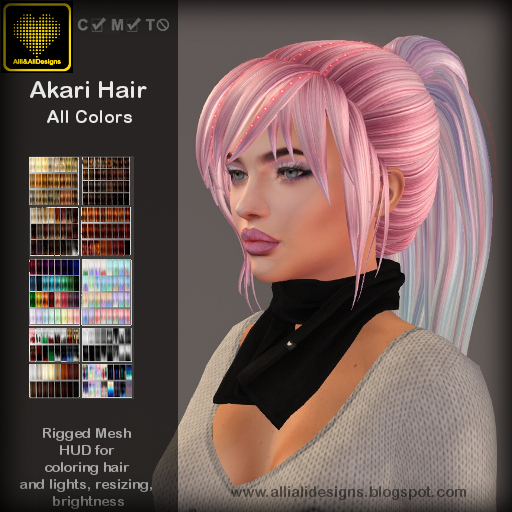 A&A Akari Hair All Colors (add), add to unpack