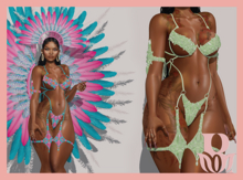 Rosary. J'ouvert . Bodysuit Mint