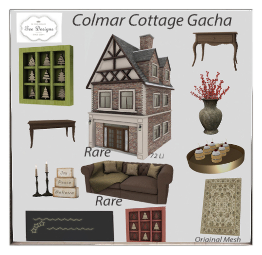 .Bee Designs:. Colmar Cottage Gacha- Cottage RARE