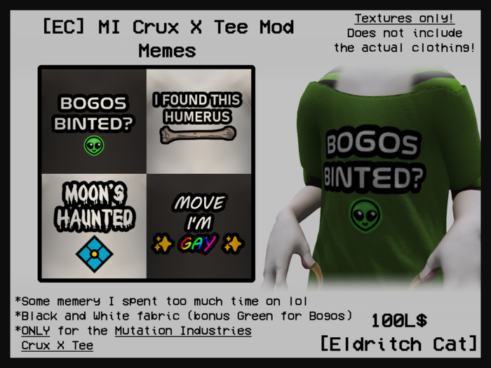 [Eldritch Cat] MI Crux X Tee Mod - Memes