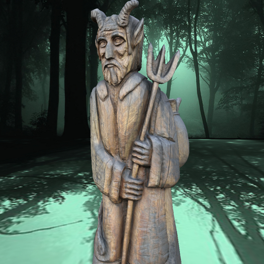 BOX ESTATUA DEMONIO MADERA XXIII