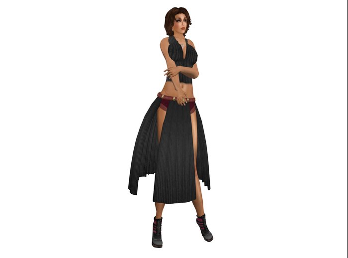 ~,~Falconvale Designs~,~ Black/red knitted skirt outfit (boxed)