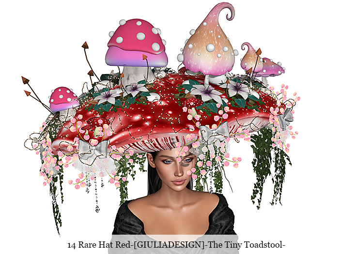 14 Rare Hat Red-[GIULIADESIGN]-The Tiny Toadstool-