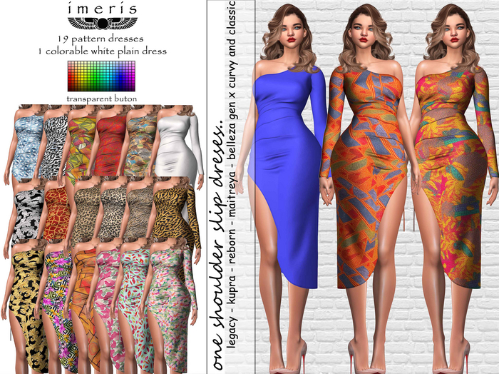 imeris / ONE SHOULDER SLIP DRESS -1