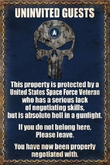 Mesh Metal Sign-Uninvited Guests-Space Force Vet