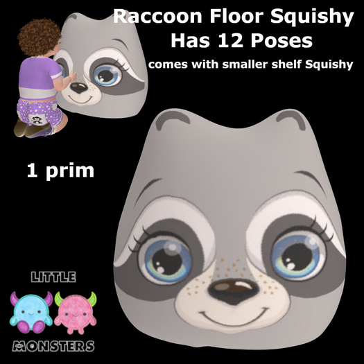 *LM* Raccoon Floor Squishy Boxed Hud