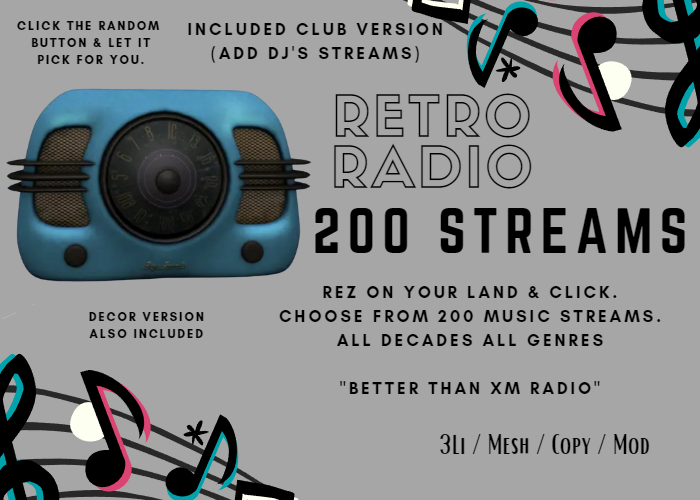 *uC* Retro 60's Radio Stream Control. 200+ Streams Included. All Decades. All Genres.