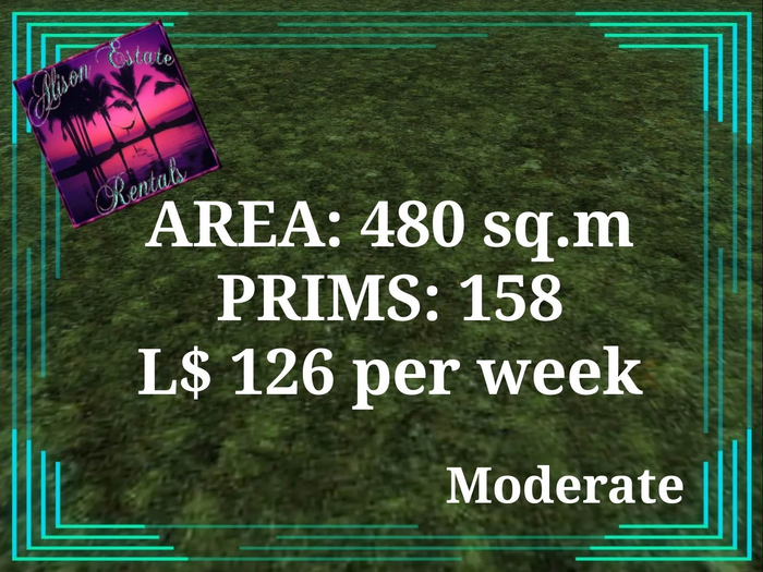 ALISON ESTATE RENTALS - LAND FOR RENT - 480SQ.M 158PRIMS L$126/WEEK!!