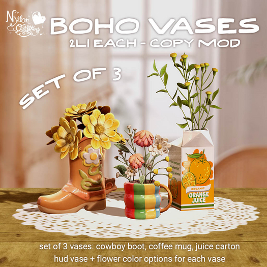 (NO) Boho Vases - Set of 3