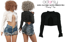 adorsy - Emery Top Dark Black - Maitreya/Legacy-Nerido/Lara Petite/Reborn-Juicy-Rolls