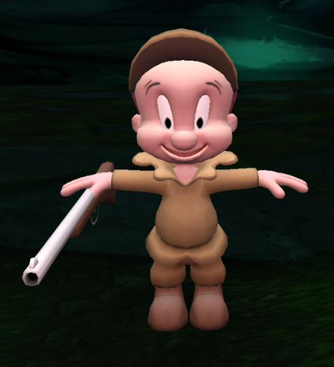 FP Toon Rabbit Hunter tiny mesh avatar with shotgun