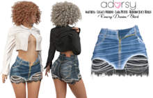 adorsy - Emery Denim Skirt Blue - Maitreya/Legacy-Nerido/Lara Petite/Reborn-Juicy-Rolls