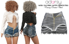 adorsy - Emery Denim Skirt Grey - Maitreya/Legacy-Nerido/Lara Petite/Reborn-Juicy-Rolls
