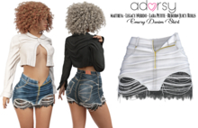 adorsy - Emery Denim Skirt White - Maitreya/Legacy-Nerido/Lara Petite/Reborn-Juicy-Rolls