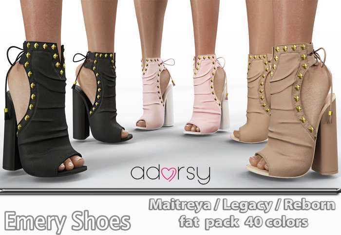 adorsy- Emery Shoes Fatpack - Maitreya/Legacy-Nerido/Lara Petite/Reborn-Juicy-Rolls