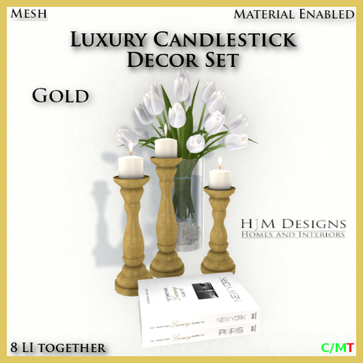 Luxury Candlestick Decor Set - Gold