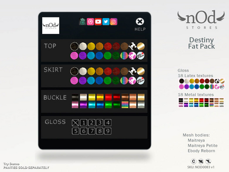 Second Life Marketplace - ~nOd~ Destiny Latex FULL PACK [18 Latex ...