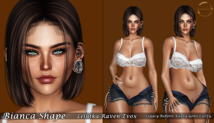 ::G.B-Bianca Shape-Lelutka Raven evox::