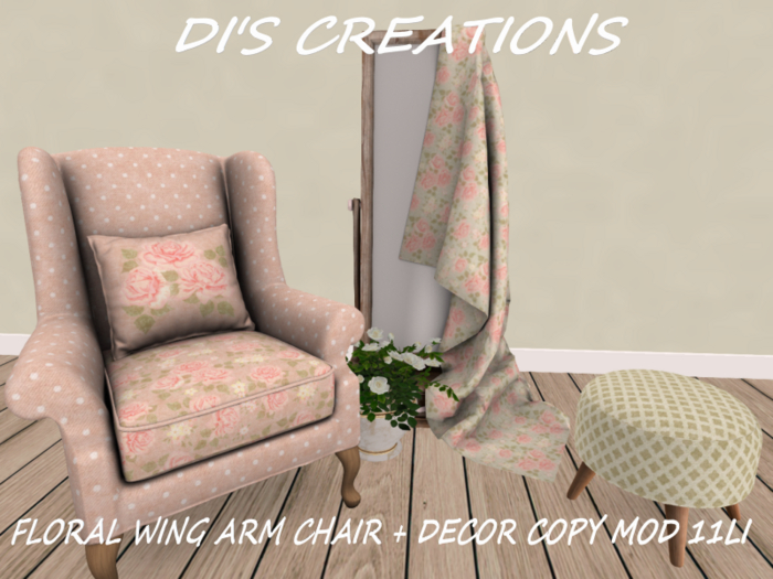 FLORAL WING ARM CHAIR DECOR