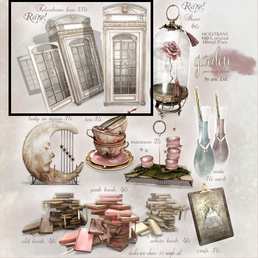 {anc} garden. telephonebox. (box) RARE