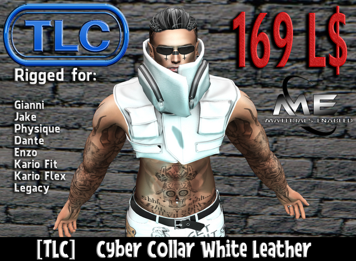 [TLC] Unp Cyber Collar White Leather