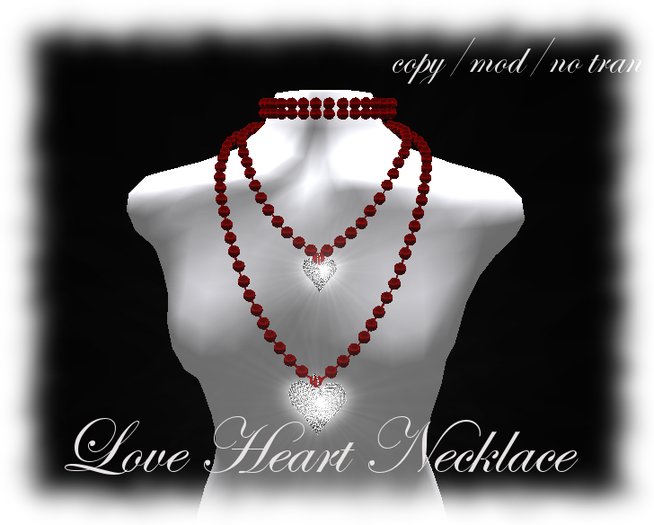 Heart Love Necklace Red