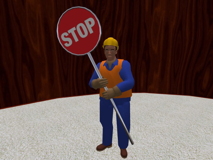 TM Safety Guy with Stop Sign - FP - Full Permissions