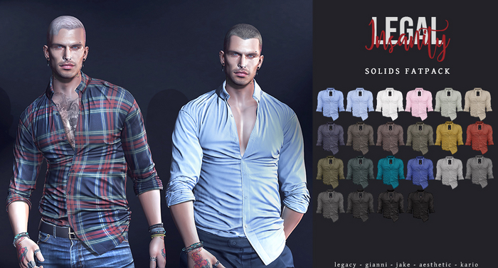 Legal Insanity - Gabriel shirts SOLIDS FATPACK