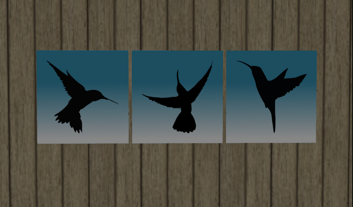Hummingbirds in flight