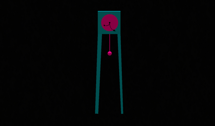 Contemporary clock 3 - Teal & Pink