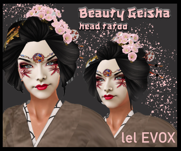 Beauty Geisha Face Tatoo