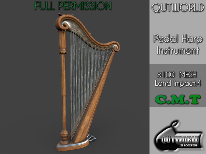 .::QUTWORLD Pedal Harp Instrument::.FP 