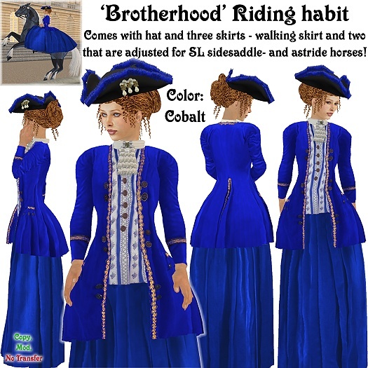 Wunderlich's Brotherhood Riding Habit - Cobalt