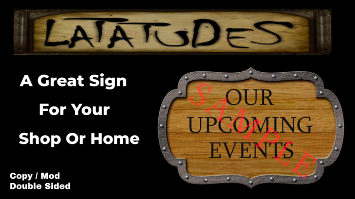 Our Upcoming Events Sign StudedWood