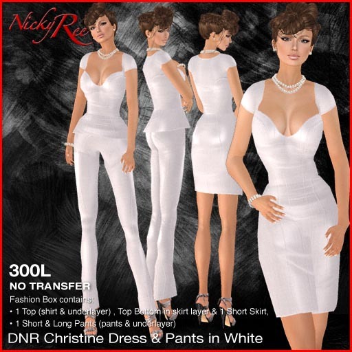 *DNR* Christine Linen Dress & Pants Silver White