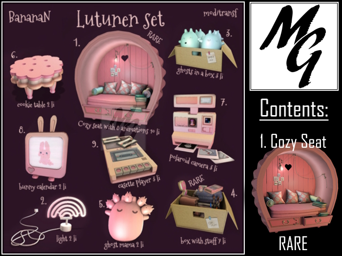 1. BananaN. Lutunen set cozy seat RARE