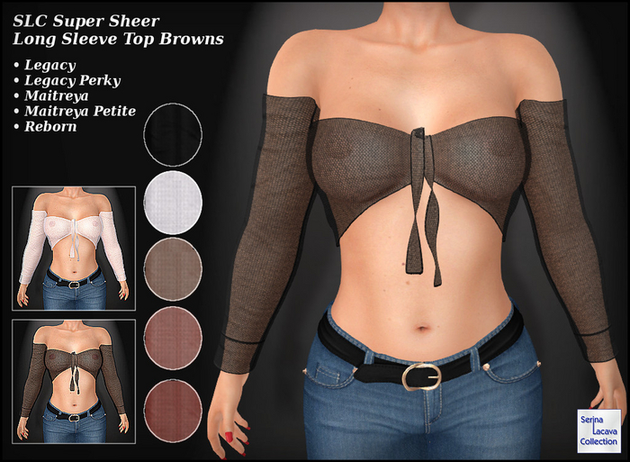 SLC Super Sheer Long Sleeve Top Browns (unpacked)