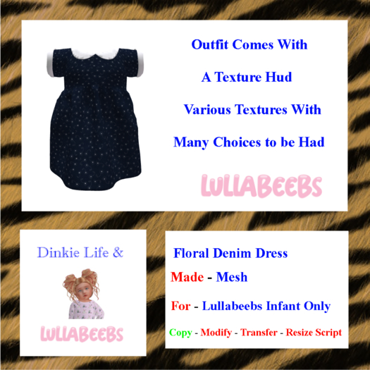 ( DL - LB ) Floral Denim Dress BOXED
