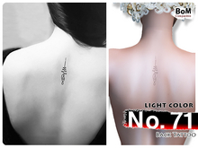 (Back Tattoo) No.71 Light Color - BoM
