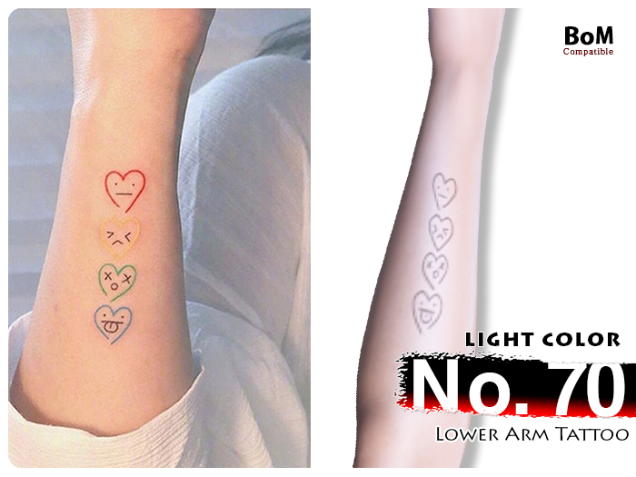 (Lower Arm Tattoo) No.70 Light Color - BoM