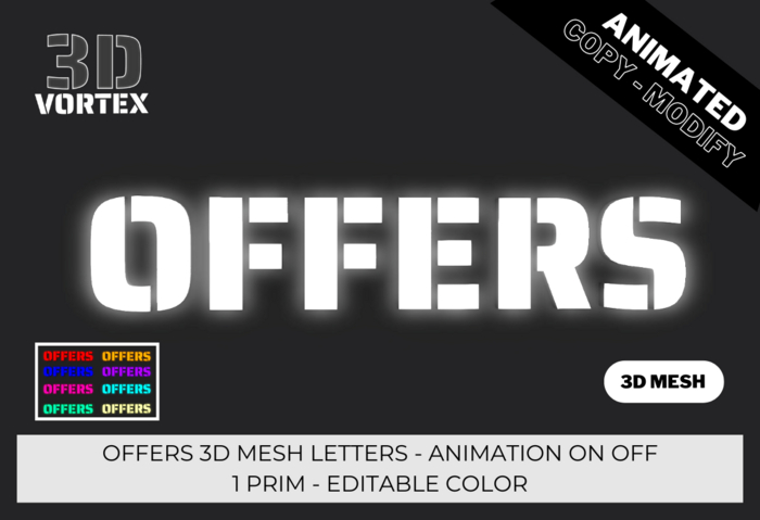OFFERS 3D MESH - ON/OFF ANIMATION