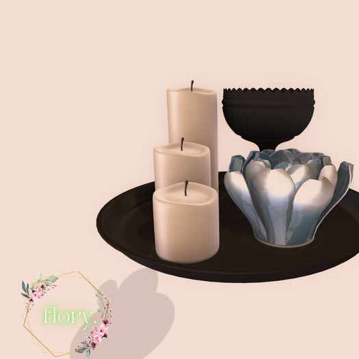 flory. - Decorative Tray (Black)