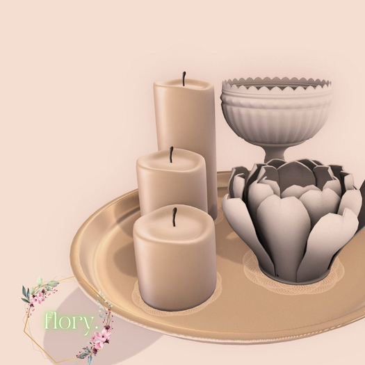 flory. - Decorative Tray (White)