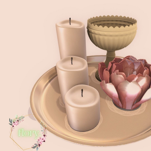 flory. - Decorative Tray (Gold/Pink)