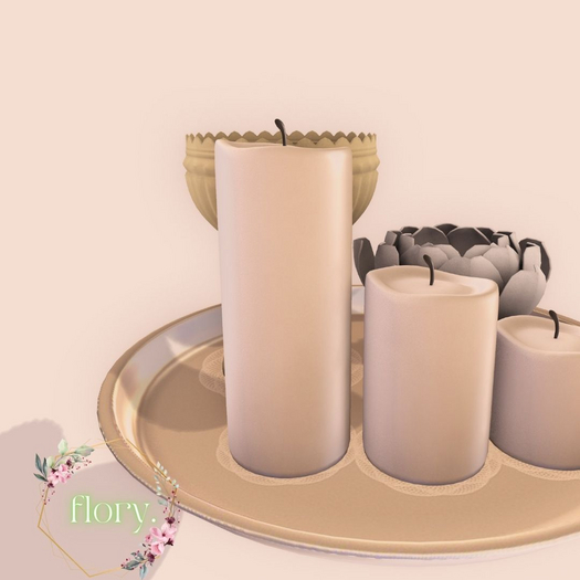 flory. - Decorative Tray (Gold/White)
